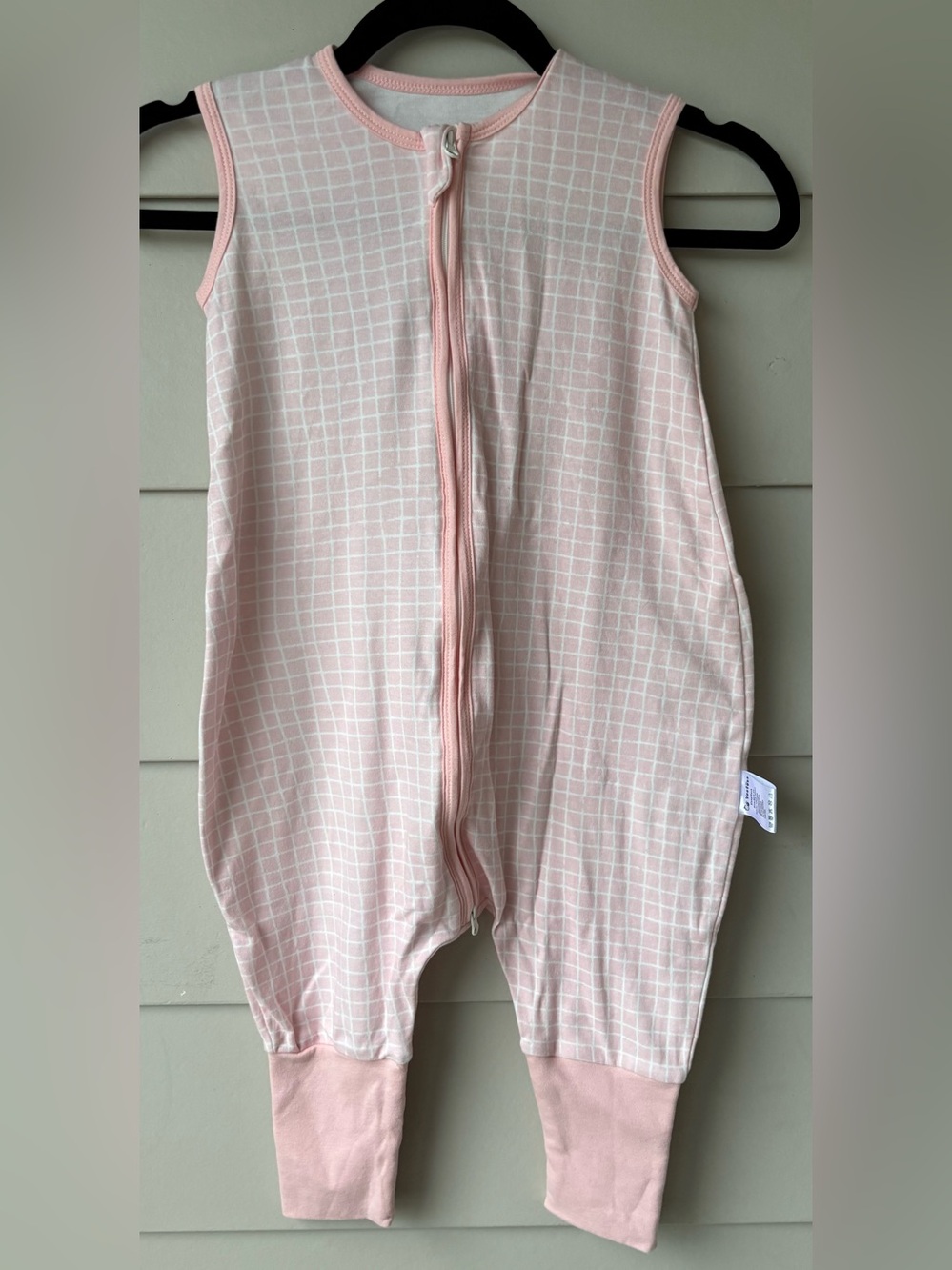 Yoofoss 100% Cotton Sleep Sack – Pink Grid – Size M / 2T–3T